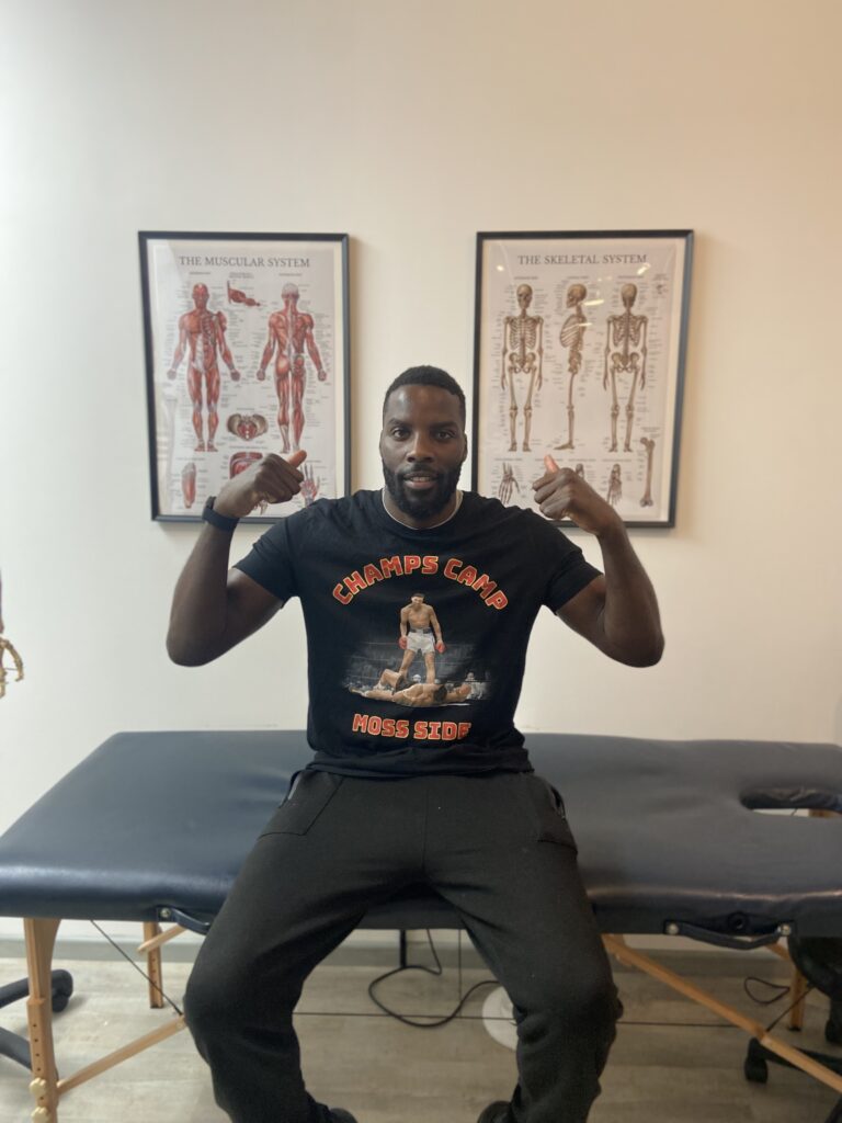 Male athlete receiving physiotherapy at i-Physio Health and Performance